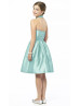 Halter Seaside Dupioni Junior Bridesmaid Dress With Pockets